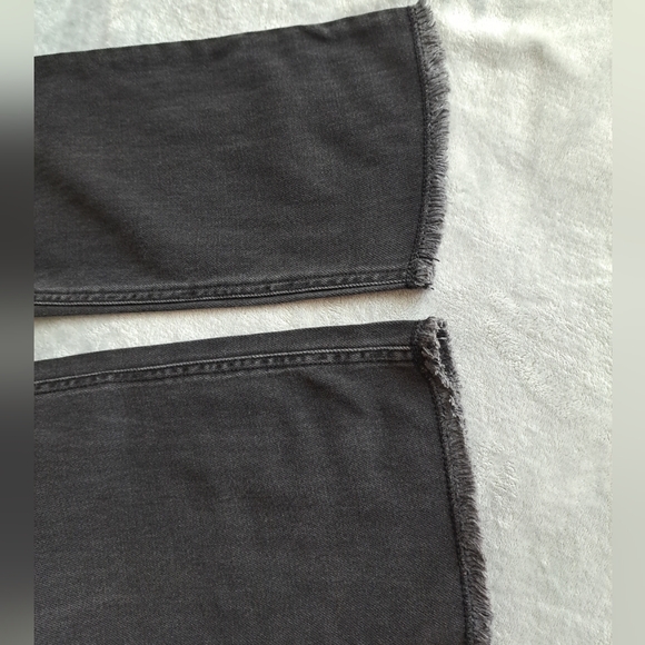 Cloth & Stone Size 25 Distressed Straight Leg Jeans Raw Hem Legacy Wash Black - Picture 6 of 15